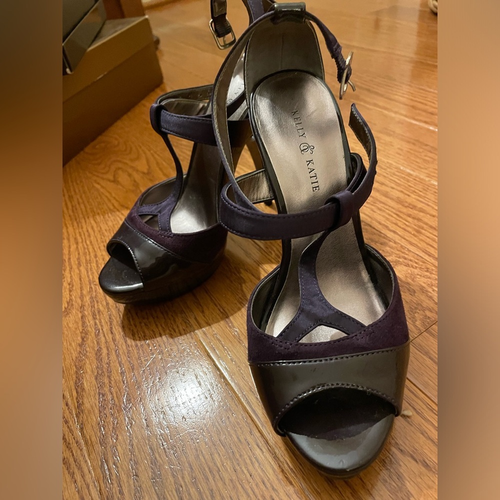 Purple Thick Strappy Heel